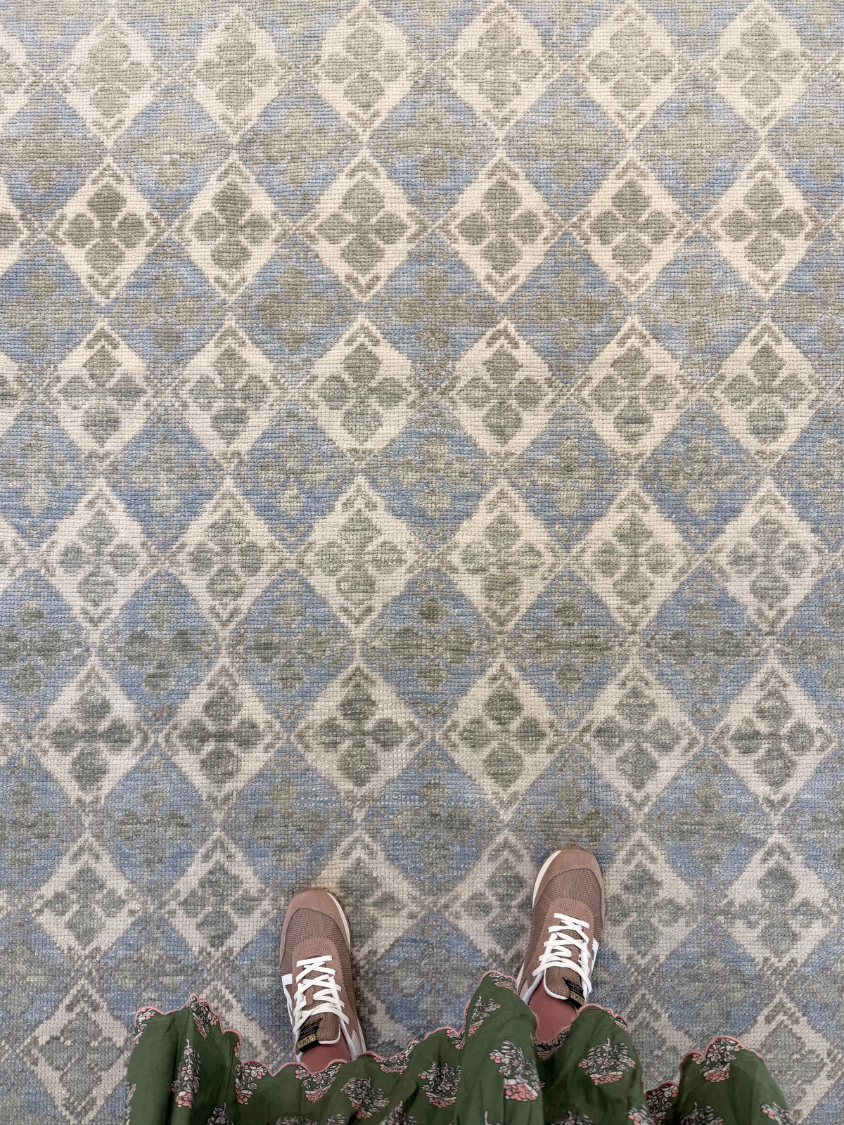 Martha Blue and Green Turkish Oushak Rug