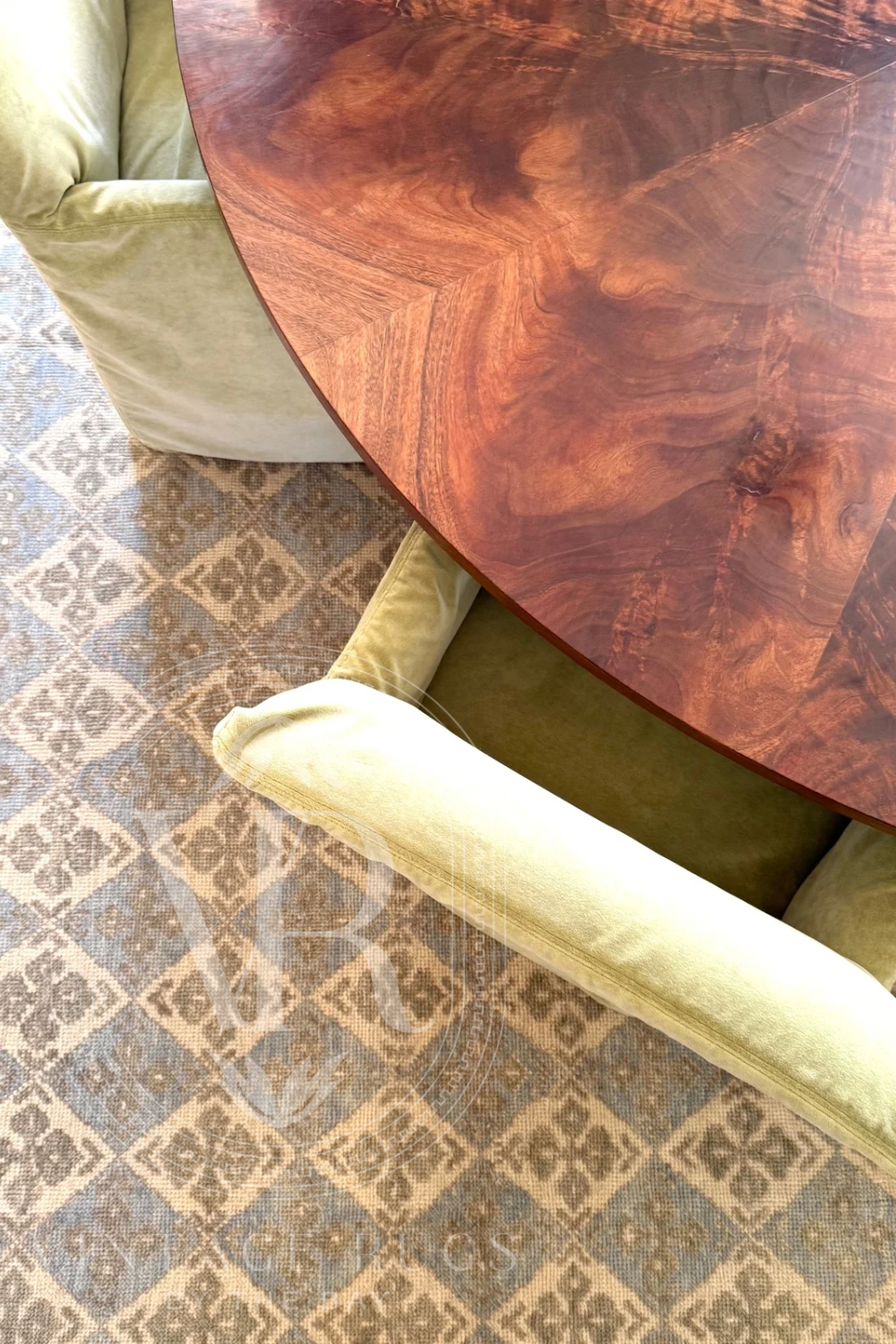 Martha Blue and Green Turkish Oushak Rug