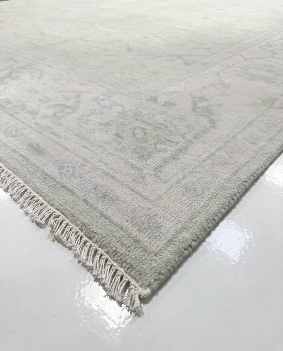 Raleigh Green Modern Oushak Rug