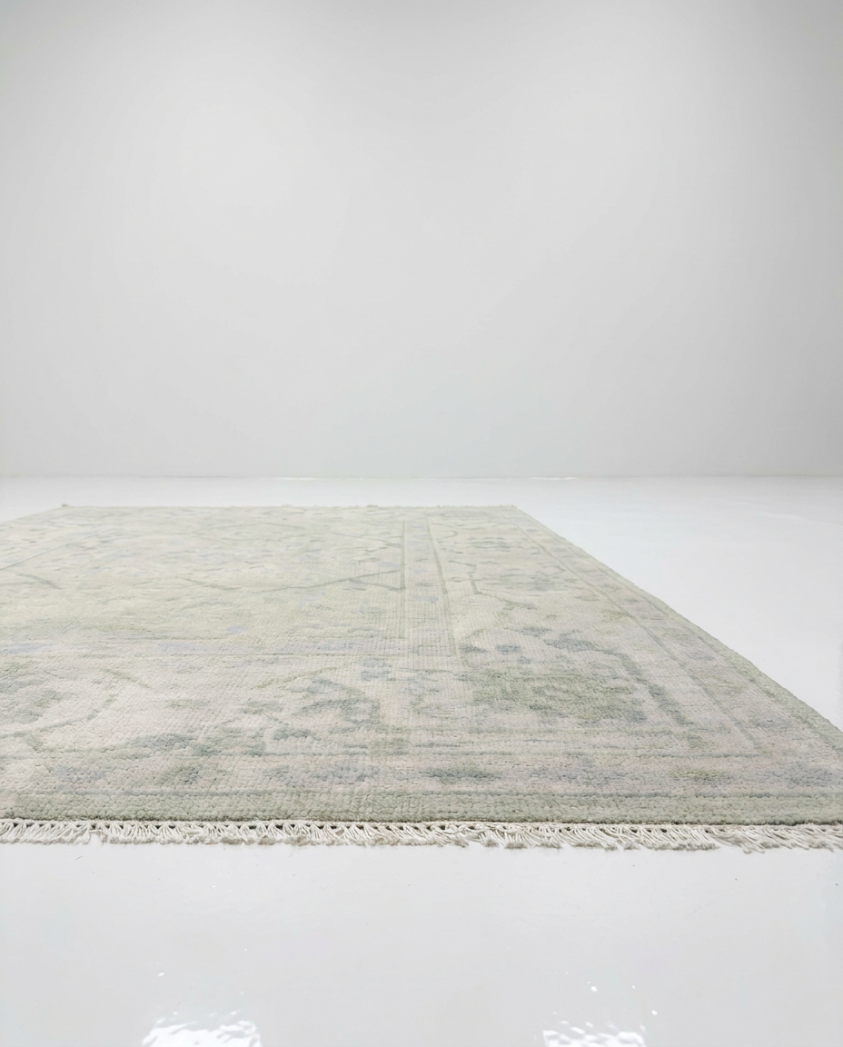 Raleigh Green Modern Oushak Rug