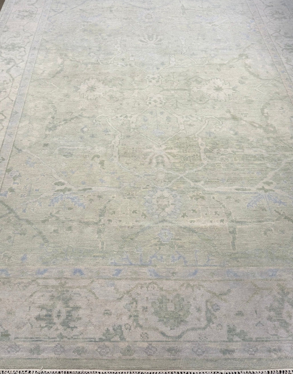 Raleigh Green Modern Oushak Rug