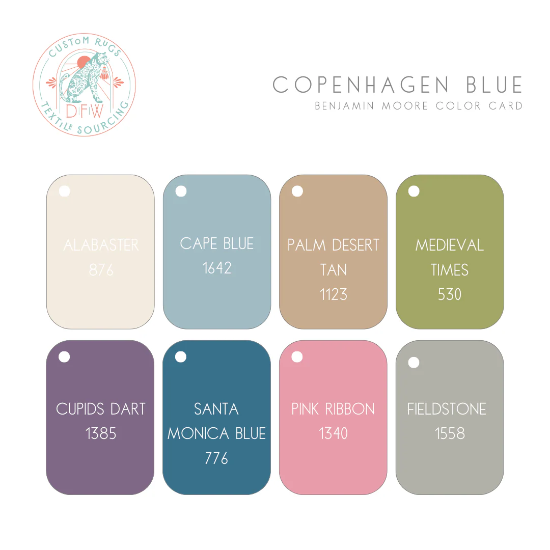 Copenhagen Light Blue Colorful Hand-Knotted Wool Rug